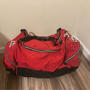 Vintage 90s Marlboro Red and Black Duffel Bag with detachable backpack